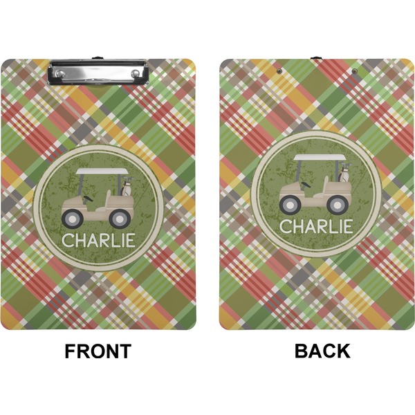 Golfer's Plaid Clipboard (Letter) (Front + Back)
