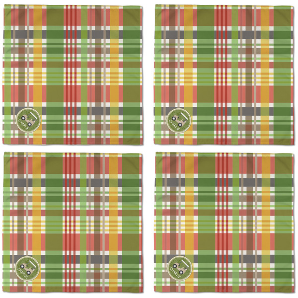 Golfer's Plaid Cloth Napkins - Personalized Dinner (APPROVAL) Set of 4