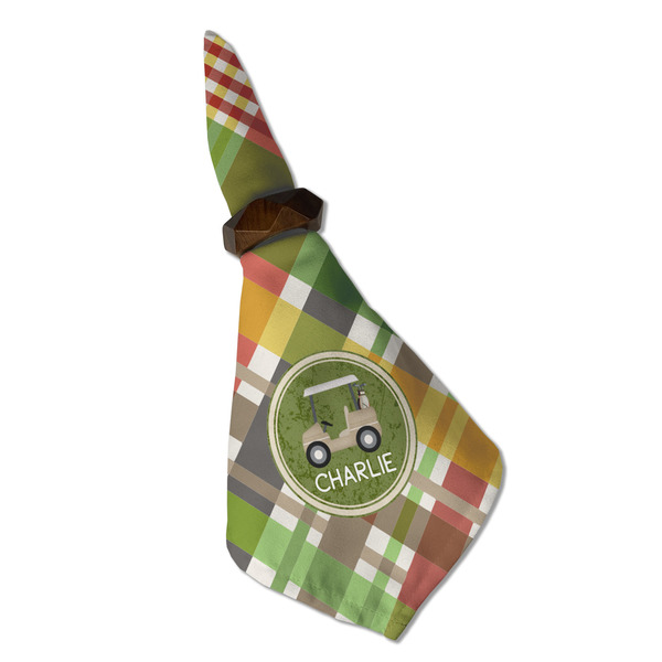 Golfer's Plaid Cloth Napkins - Personalized Dinner (Folded in Ring) (MAIN)