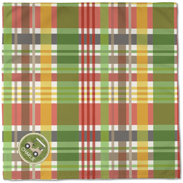 Golfer's Plaid Cloth Napkins - Personalized Dinner (Full Open)