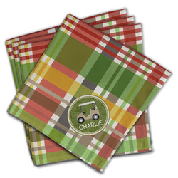 Golfer's Plaid Cloth Napkins (Set of 4) (Personalized)