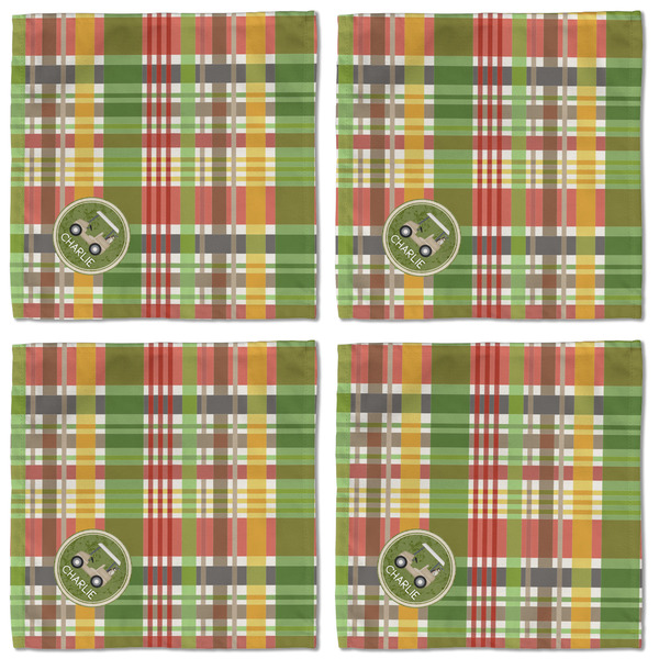 Golfer's Plaid Cloth Napkins - Personalized Lunch (APPROVAL) Set of 4