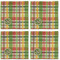Golfer's Plaid Cloth Napkins - Personalized Lunch (APPROVAL) Set of 4