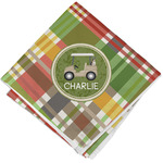 Golfer's Plaid Cloth Cocktail Napkin - Single w/ Name or Text