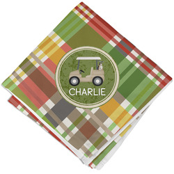 Golfer's Plaid Cloth Napkin w/ Name or Text