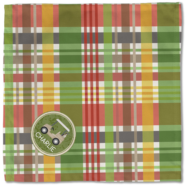 Golfer's Plaid Cloth Napkins - Personalized Lunch (Single Full Open)