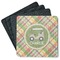 Golfer's Plaid Square Rubber Backed Coasters - Set of 4 (Personalized)