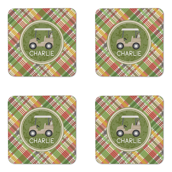 Golfer's Plaid Coaster Set - APPROVAL