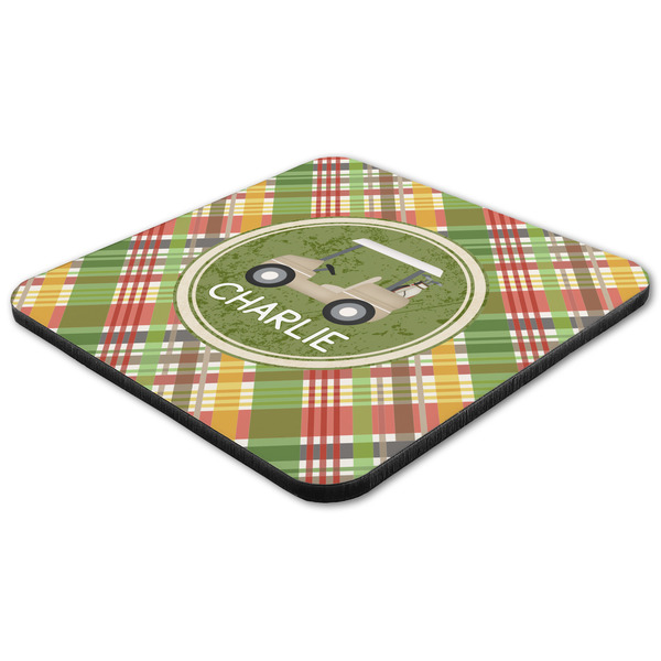 Golfer's Plaid Coaster Set - FLAT (one)