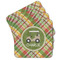 Golfer's Plaid Cork Coaster - Set of 4 w/ Name or Text