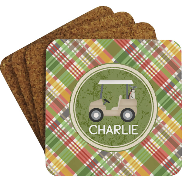 Golfer's Plaid Coaster Set (Personalized)