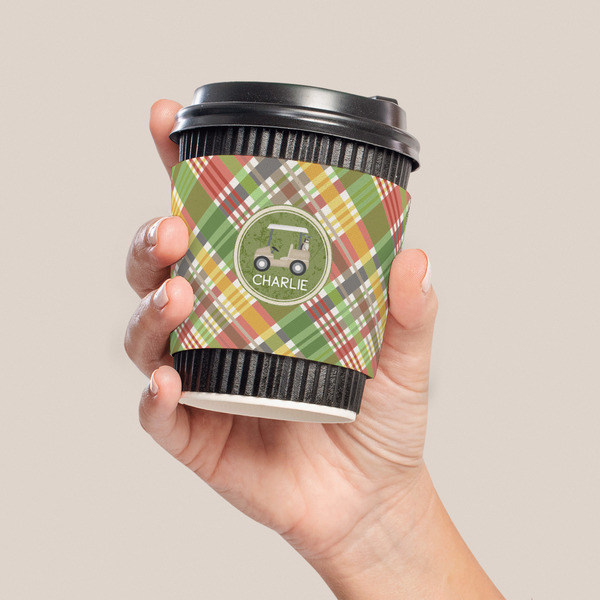 Golfer's Plaid Coffee Cup Sleeve - LIFESTYLE