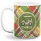 Golfer's Plaid 11 Oz Coffee Mug - White (Personalized)