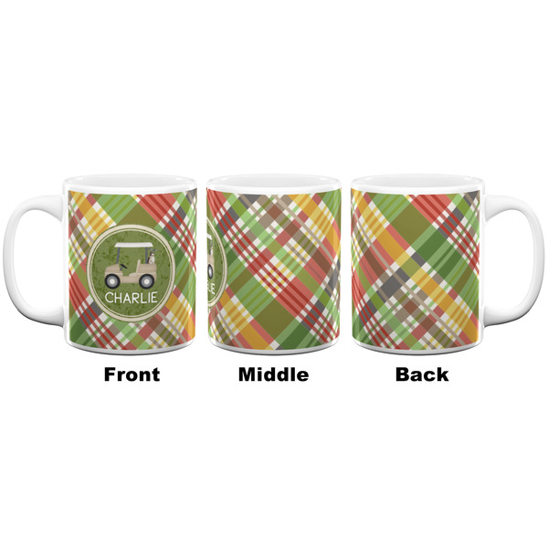 Golfer's Plaid Coffee Mug - 11 oz - White APPROVAL