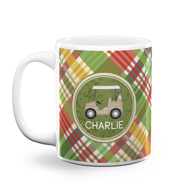 Custom Golfer's Plaid Coffee Mug (Personalized)