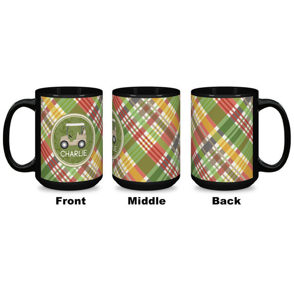 Golfer's Plaid Coffee Mug - 15 oz - Black APPROVAL