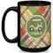 Golfer's Plaid 15 Oz Coffee Mug - Black (Personalized)