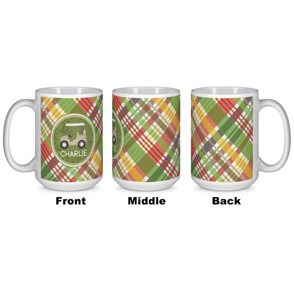 Golfer's Plaid Coffee Mug - 15 oz - White APPROVAL