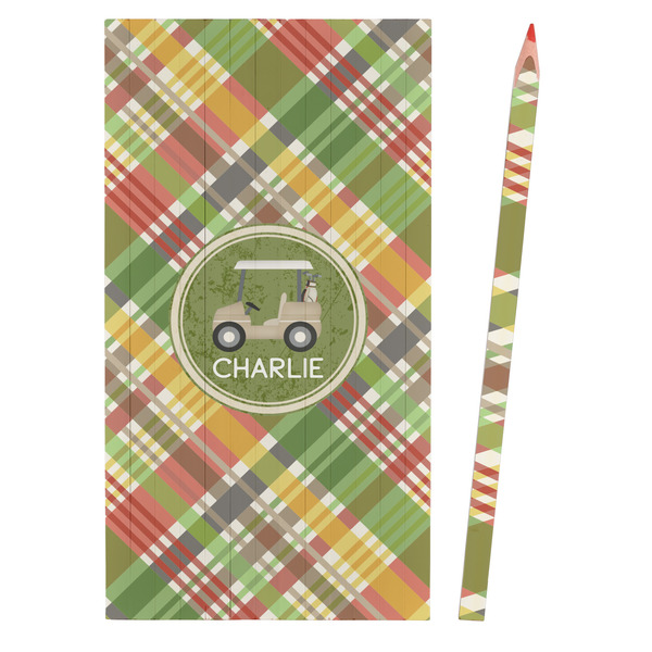 Golfer's Plaid Colored Pencils - Front View