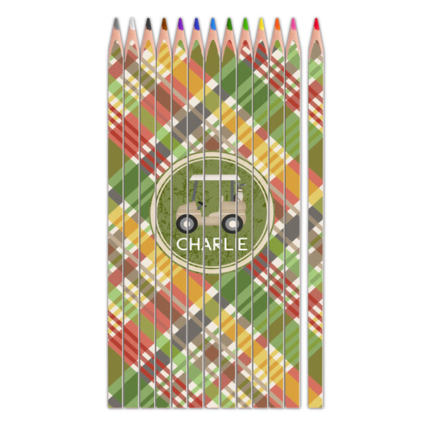 Custom Golfer's Plaid Colored Pencils (Personalized)