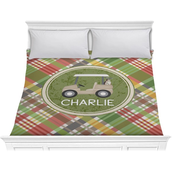 Custom Golfer's Plaid Comforter - King (Personalized)