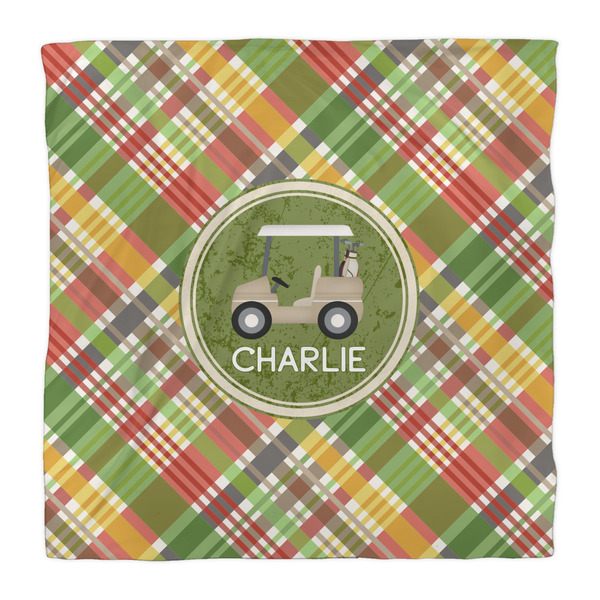 Golfer's Plaid Comforter - Queen - Front