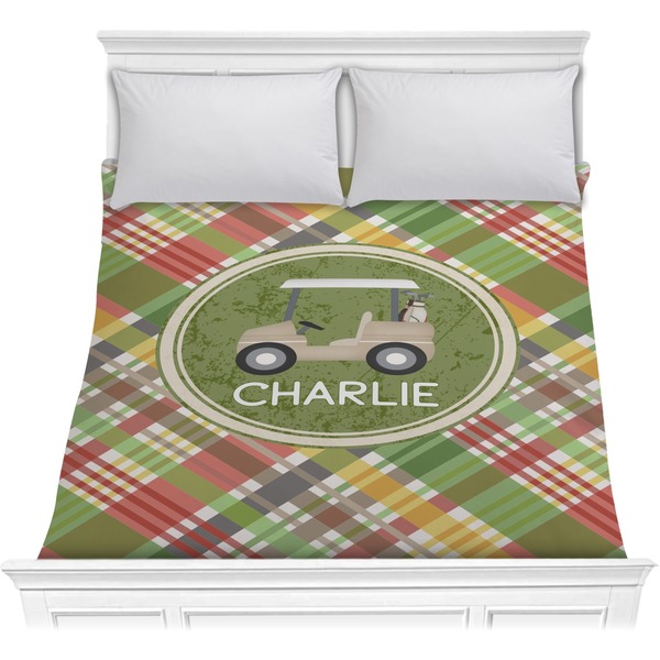 Custom Golfer's Plaid Comforter - Full / Queen (Personalized)