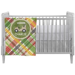 Golfer's Plaid Crib Comforter / Quilt (Personalized)