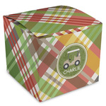 Golfer's Plaid Cube Favor Gift Boxes (Personalized)
