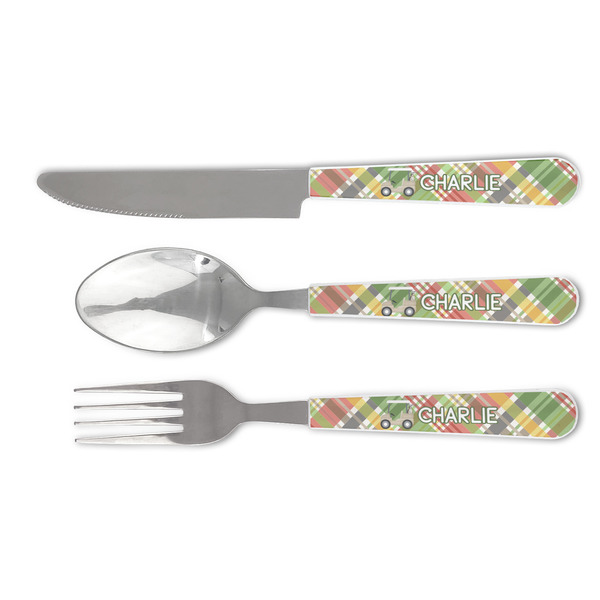 Custom Golfer's Plaid Cutlery Set (Personalized)
