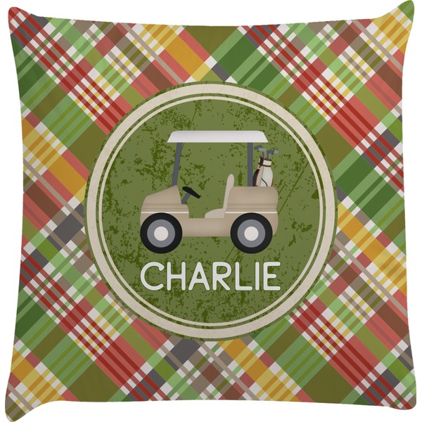 Custom Golfer's Plaid Decorative Pillow Case (Personalized)