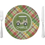 Golfer's Plaid 10" Glass Lunch / Dinner Plates - Single or Set (Personalized)