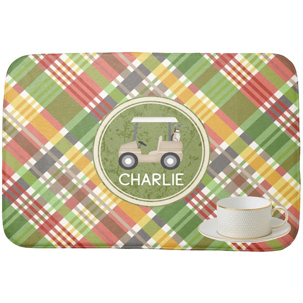 Golfer's Plaid Dish Drying Mat