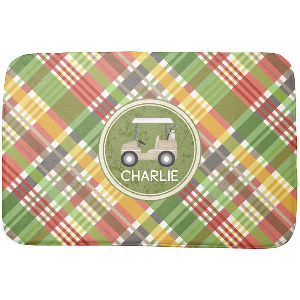 Custom Golfer's Plaid Dish Drying Mat (Personalized)