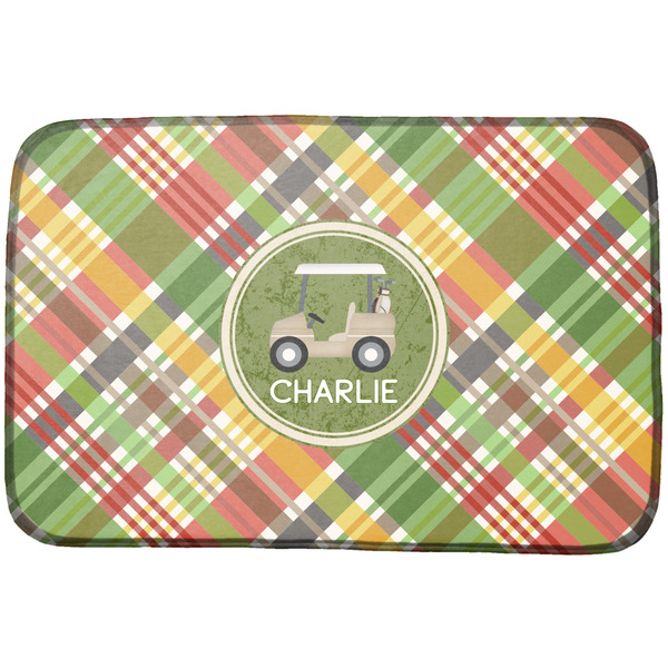 Custom Golfer's Plaid Dish Drying Mat (Personalized)