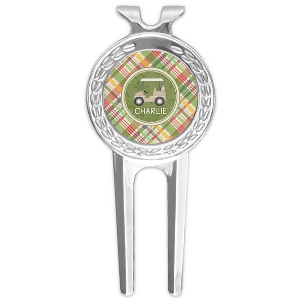 Custom Golfer's Plaid Golf Divot Tool & Ball Marker (Personalized)