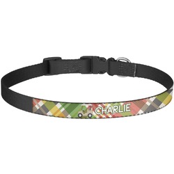 Golfer's Plaid Dog Collar - Large (Personalized)