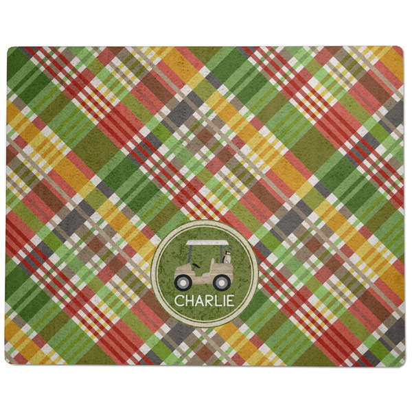 Golfer's Plaid Dog Food Mat - Large without Bowls