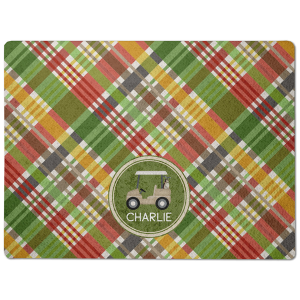 Golfer's Plaid Dog Food Mat - Medium without bowls