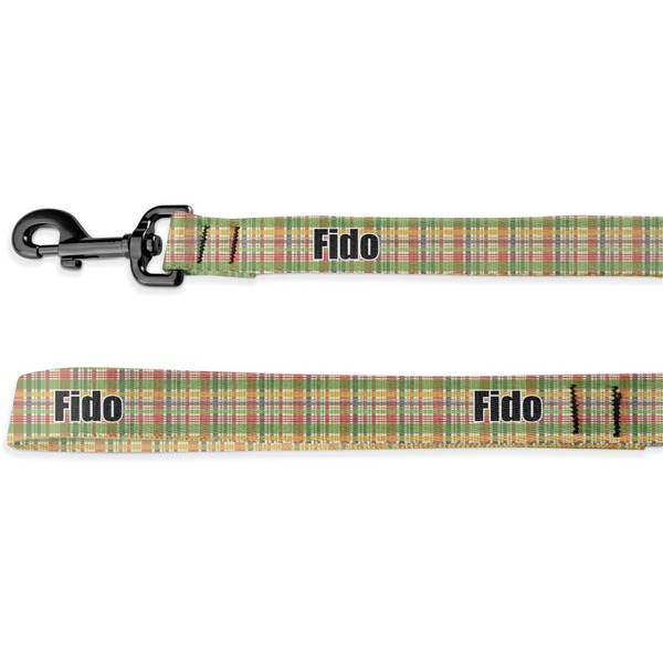 Custom Golfer's Plaid Deluxe Dog Leash - 4 ft (Personalized)