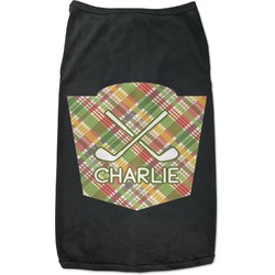 Golfer's Plaid Black Pet Shirt (Personalized)