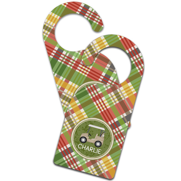 Golfer's Plaid Door Hanger - MAIN