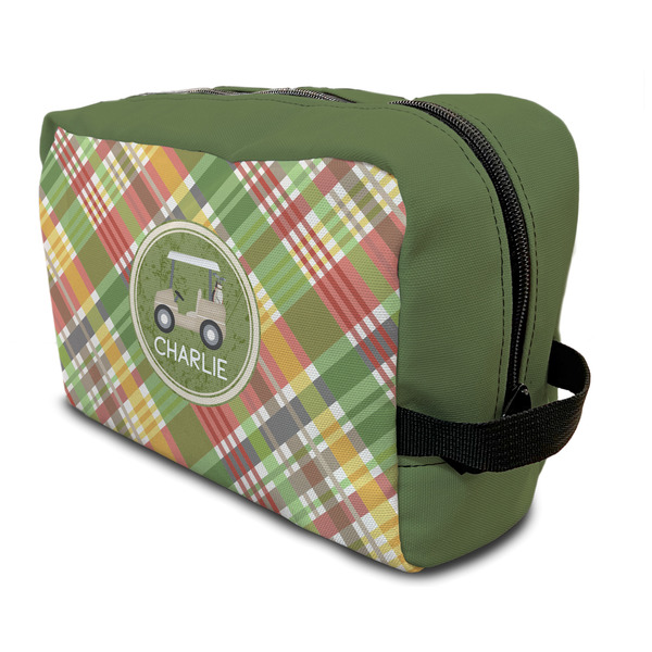Custom Golfer's Plaid Toiletry Bag / Dopp Kit (Personalized)