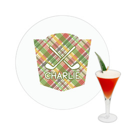 Golfer's Plaid Printed Drink Topper -  2.5" (Personalized)