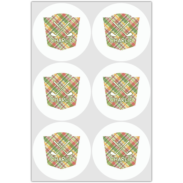 Golfer's Plaid Drink Topper - XLarge - Set of 6