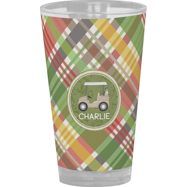 Custom Golfer's Plaid Pint Glass - Full Color (Personalized)