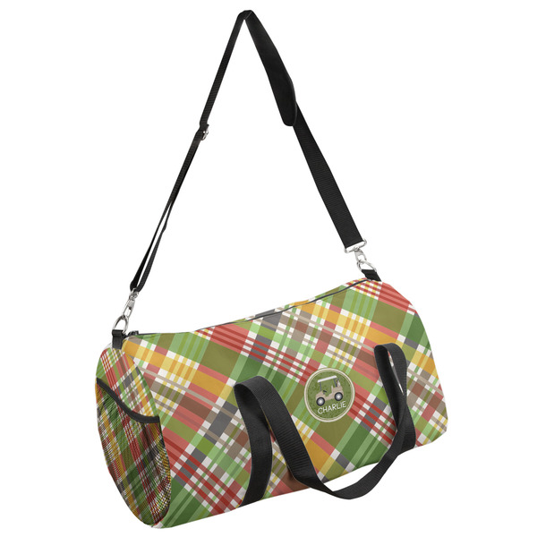 Custom Golfer's Plaid Duffel Bag - Small (Personalized)