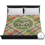 Golfer's Plaid Duvet Cover - King (Personalized)