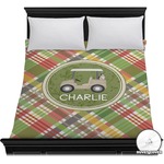 Golfer's Plaid Duvet Cover - Full / Queen (Personalized)