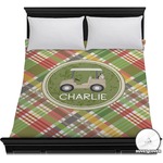 Golfer's Plaid Duvet Cover - Full / Queen (Personalized)